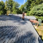 Dark asphalt shingle roof replacement on a Northeast Ohio home