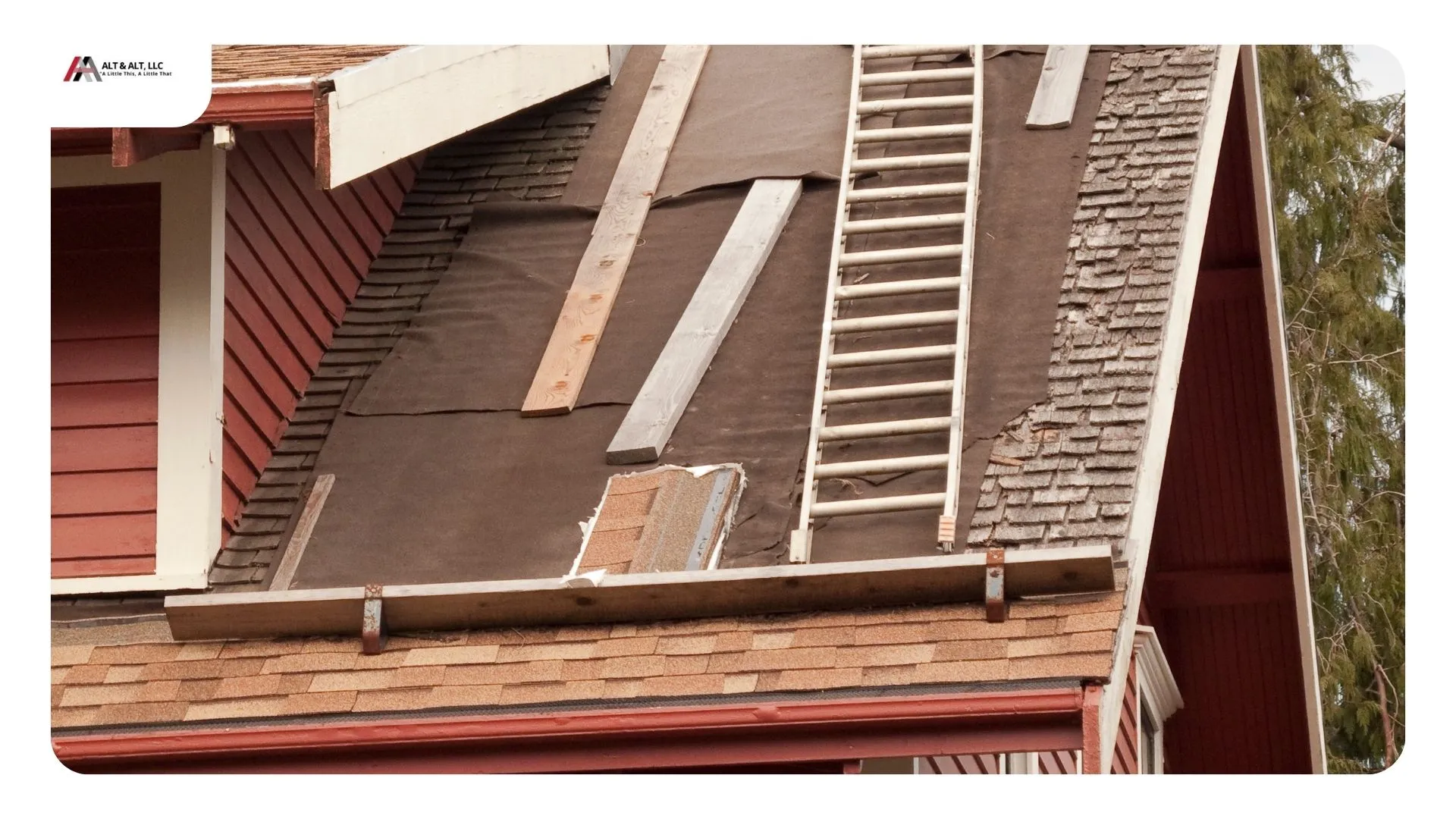 Ice-and-water shield membrane installed along the eave line of a Tallmadge, Ohio home before shingle installatio